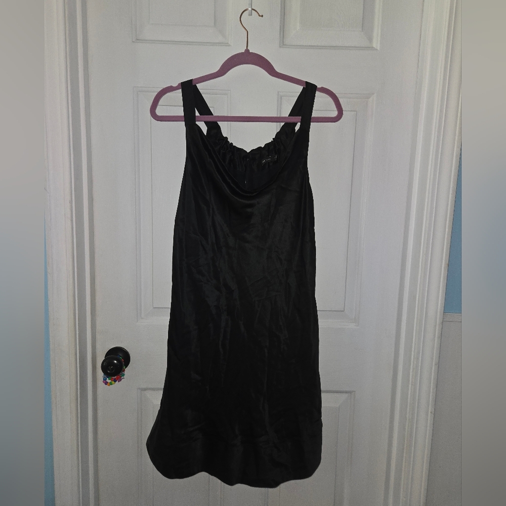 The Limited Silk Medium Bow Back Mini Little Black Dress